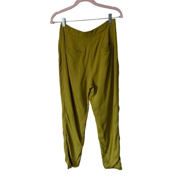 LPA Button & Zip Fly No Belt Loops Pleated Trouser Pants Green Size Small - Picture 2 of 10